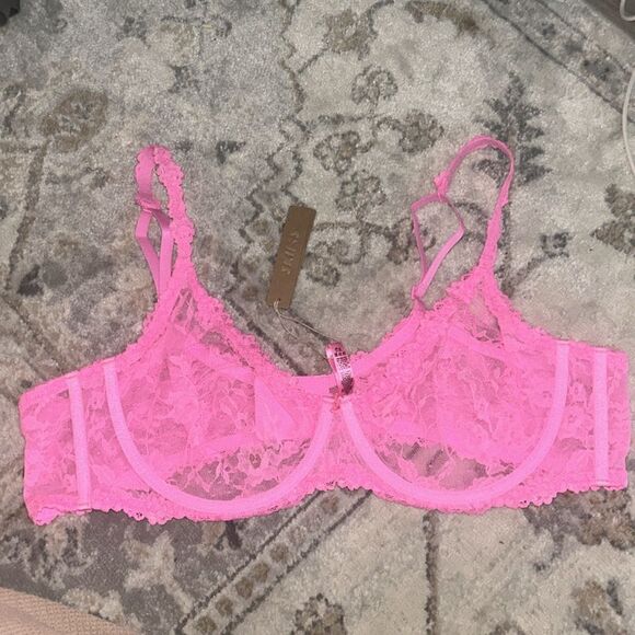 Skims Stretch lace Intimates underwire scoop bra Pink BA-SCP-3575 44B - Picture 3 of 5